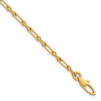 Herco 18K Polished Solid Twisted Oval Link 7.5 Inch Chain Bracelet