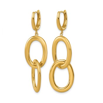 Herco 18K Polished Double Oval Huggie Hoop Dangle Earrings — alternate view