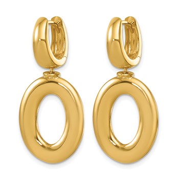 Herco 18K Polished Oval Huggie Hoop Dangle Earrings — alternate view