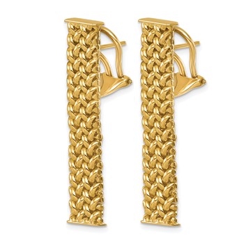 Herco 18K Polished Woven Bar Post Dangle Earrings — alternate view