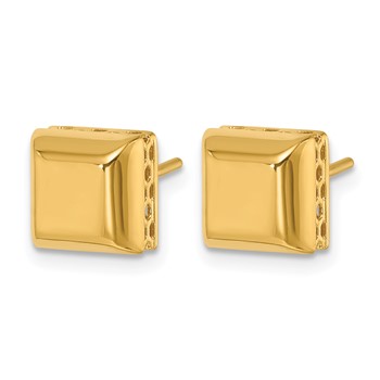 Herco 18K Polished Beveled Edge Square Post Earrings — alternate view