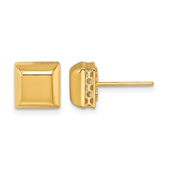 Herco 18K Polished Beveled Edge Square Post Earrings