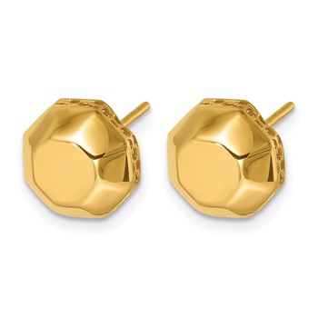 Herco 18K Polished Beveled Edge Octagon Post Earrings — alternate view