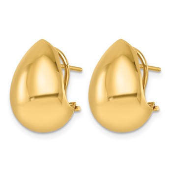 Herco 18K Polished Teardrop Post Omega Back Earrings — alternate view