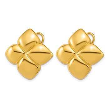 Herco 18K Polished Fancy Floral Omega Back Post Earrings — alternate view