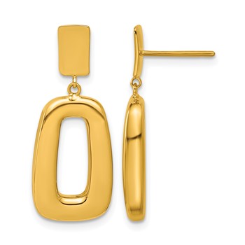 Herco 18K Polished Fancy Geometric Post Dangle Earrings