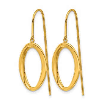 Herco 18K Polished Fancy Oval Dangling Threader Earrings — alternate view
