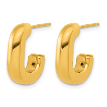 Herco 18K Polished and Puffed 5.0mm Post J-Hoop Earrings — alternate view