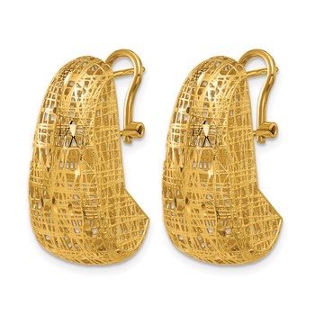 Herco 18K Textured and Diamond-cut Tapered Omega Back Earrings — alternate view