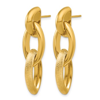 Herco 18K Polished and Brushed Marquise Link Post Dangle Earrings — alternate view