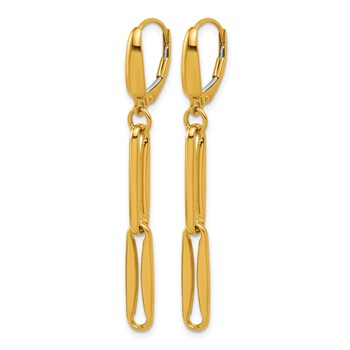 Herco 18K Polished Elongated Link Leverback Dangle Earrings — alternate view