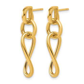 Herco 18K Polished Fancy Link Post Dangle Earrings — alternate view