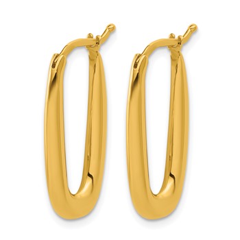 Herco 18K Polished 2.8mm Elongated Oval Hoop Earrings — alternate view