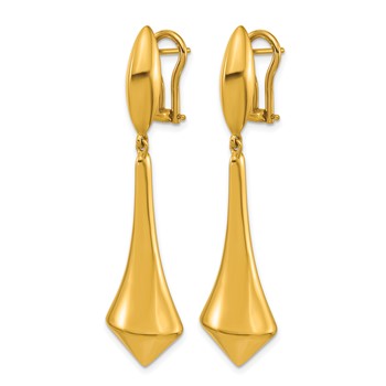 Herco 18K Polished Pointed Teardrop Omega Back Dangle Earrings — alternate view