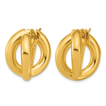 Herco 18K Polished Criss Cross Round Hoop Earrings — alternate view