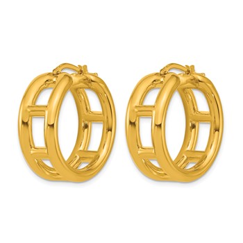 Herco 18K Polished Fancy Round Hoop Earrings — alternate view