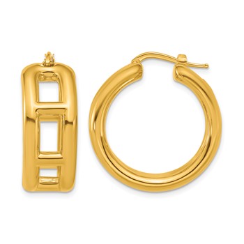 Herco 18K Polished Fancy Round Hoop Earrings
