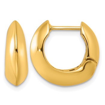 Herco 18K Polished Puffed Gradient Knife-edge Hinged Hoop Earrings