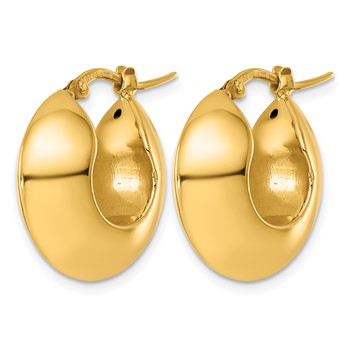 Herco 18K Polished Knife Edge Huggie Hoop Earrings — alternate view