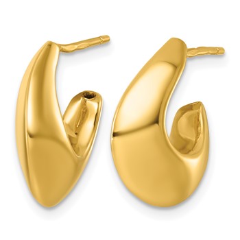 Herco 18K Polished Knife Edge Oval Post Hoop Earrings — alternate view