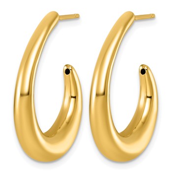 Herco 18K Polished J-Hoop Post Earrings — alternate view