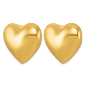 Herco 18K Polished Large Puffed Heart Post Earrings — alternate view