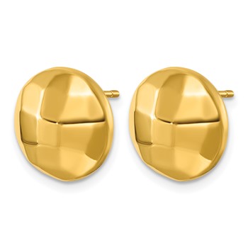 Herco 18K Polished Textured Button Post Earrings — alternate view