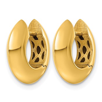 Herco 18K Polished 4.7mm Knife Edge Hinged Hoop Earrings — alternate view