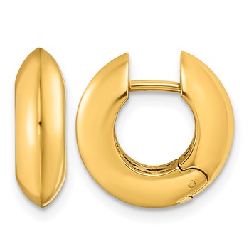 Herco 18K Polished 4.7mm Knife Edge Hinged Hoop Earrings
