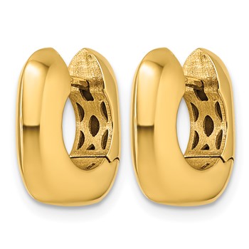 Herco 18K Polished 4.5mm Square Knife Edge Hinged Hoop Earrings — alternate view