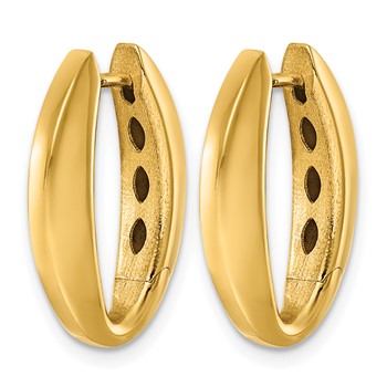 Herco 18K Polished Elongated Oval Hinged Hoop Earrings — alternate view