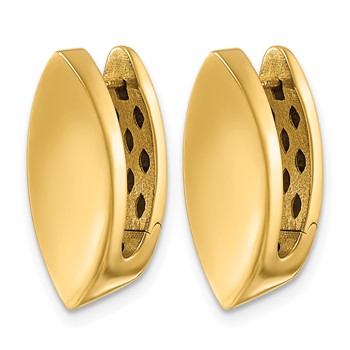Herco 18K Polished Concave Fancy Hinged Hoop Earrings — alternate view