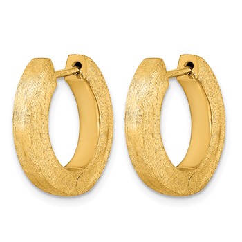 Herco 18K Brushed 4mm Hinged Hoop Earrings — alternate view