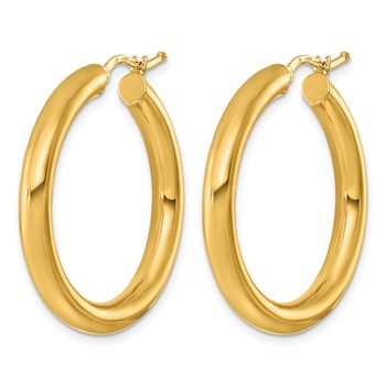 Herco 18K Polished 4mm Circle Tube Hoop Earrings — alternate view