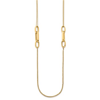Herco 18K Polished Fancy 2-Strand Oval Link 31.5 inch Necklace — alternate view