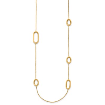 Herco 18K Polished Fancy Oval Link 24 inch Necklace — alternate view