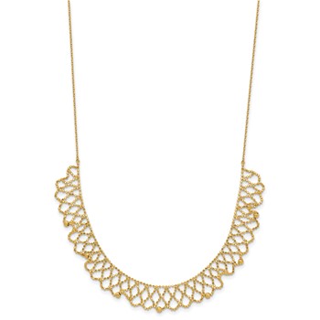 Herco 18K Polished Diamond-cut and Beaded Solid Fancy Necklace — alternate view