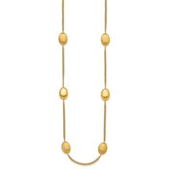 Herco 18K Polished & Brushed 2-Strand Ovals Station 18in Necklace — alternate view