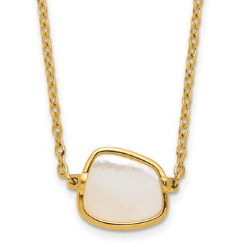 Herco 18K Polished Mother of Pearl 16 Inch with 2 Inch Extension Necklace