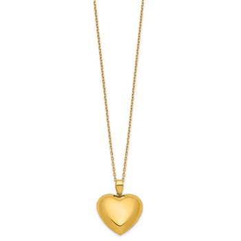 Herco 18K Polished Puffed Heart 16 Inch with 2 Inch Extension Necklace — alternate view