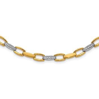 Herco 18K Two-tone Polished Fancy Diamond Link 17 Inch Necklace