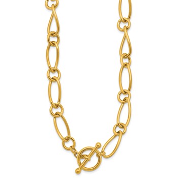 Herco 18K Polished Fancy Link Toggle 17.75 Inch Necklace — alternate view