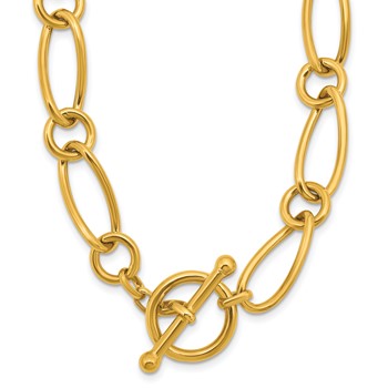 Herco 18K Polished Fancy Link Toggle 17.75 Inch Necklace