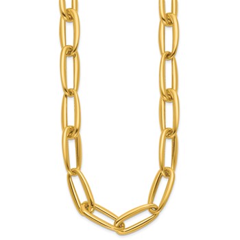 Herco 18K Polished 11.3mm Elongated Oval Link 18 Inch Necklace — alternate view