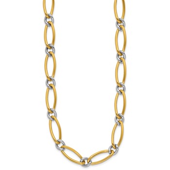 Herco 18K Two-tone Polished 8.0mm Fancy Link 17.5 Inch Necklace — alternate view
