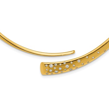 Herco 18K Fancy Graduated Diamond Hinged Slip On Necklace