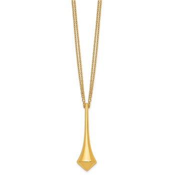 Herco 18K Polished Two-Strand Pointed Teardrop with 1 Inch Extension Necklace — alternate view
