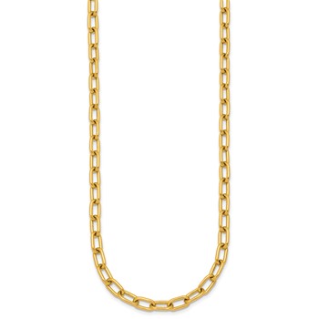 Herco 18K Polished 5mm Oval Link 18 Inch Necklace — alternate view