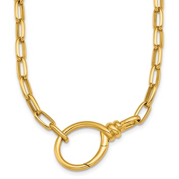 Herco 18K Polished 4.5mm Open Link Adjustable 17.75 Inch Necklace
