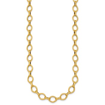 Herco 18K Polished Geometric and Oval Link 18 Inch Necklace — alternate view